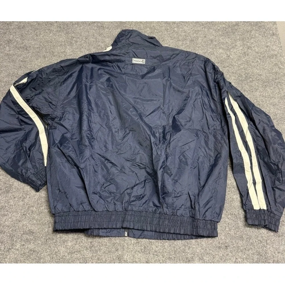 Vintage ROOKY USA Navy Blue White Stripe‎ Athletic Gear Track Jacket XXL - NEW